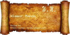 Wimmer Manda névjegykártya